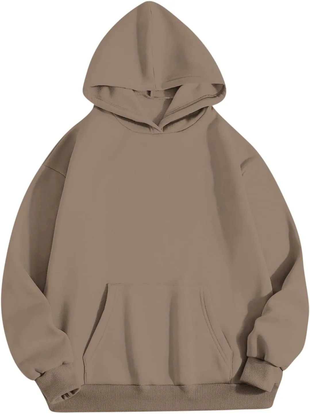 Women Plain Oversized Hoodies Crewneck Hooded Sweatshirt Y2K Cute Pullover Sweater Comfy Fall Outfits Clothes 2024