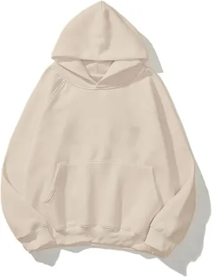 Women Solid Basic Loose Fleece Hoodies Sweatshirt Oversized Long Sleeve Drop Shoulder Kangaroo Pockets Pullovers Top