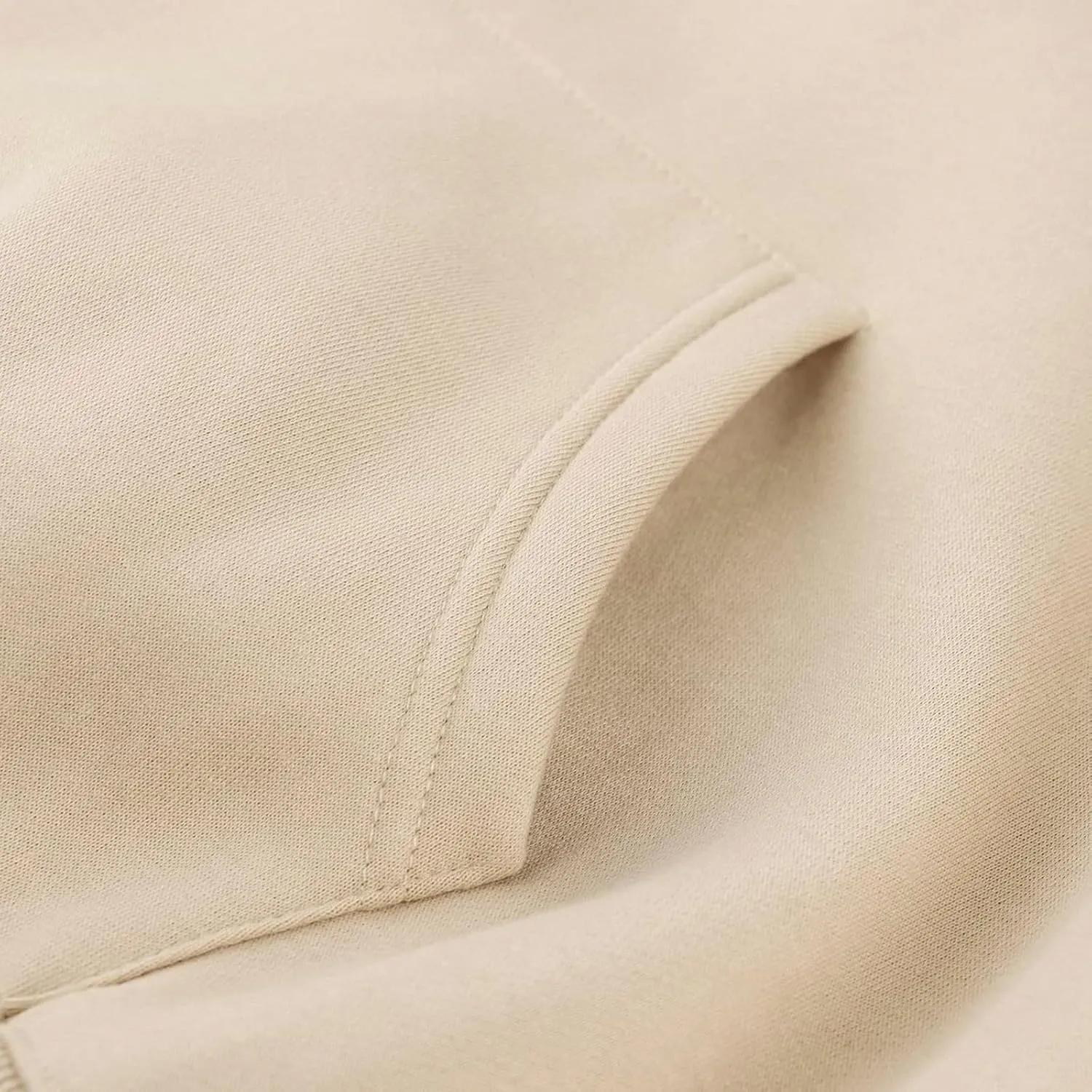 Women Solid Basic Loose Hoodie Fleece Long Sleeve Pocket Drop Shoulder Pullovers Oversized Hooded Sweatshirts Top