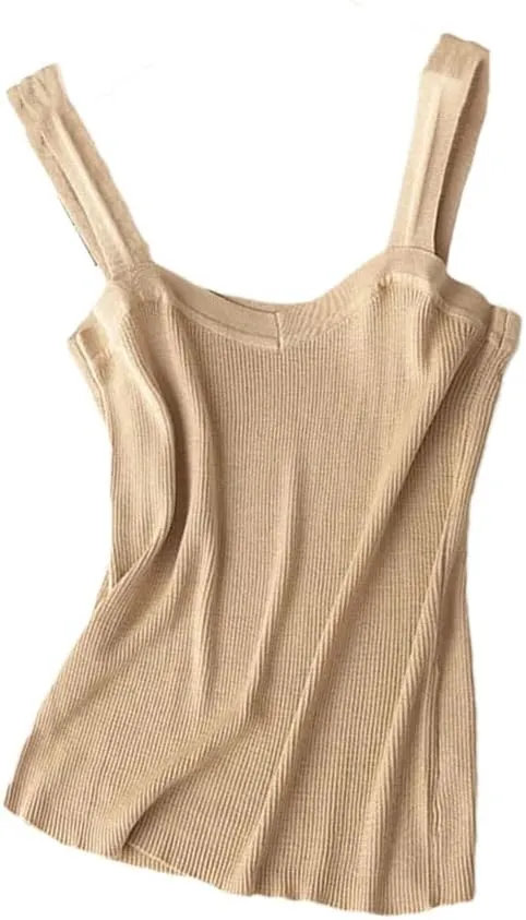 Women Tank Top Sleeveless Womens Solid Color Silm Fit Camisole Knit Tops