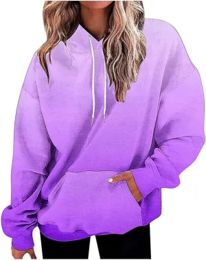 Women's 2025 Retro Tie Dye Drawstring Hoodies y2k Oversized Sweatshirts Drop Shoulder Long Sleeve Pullover Hoody Tops