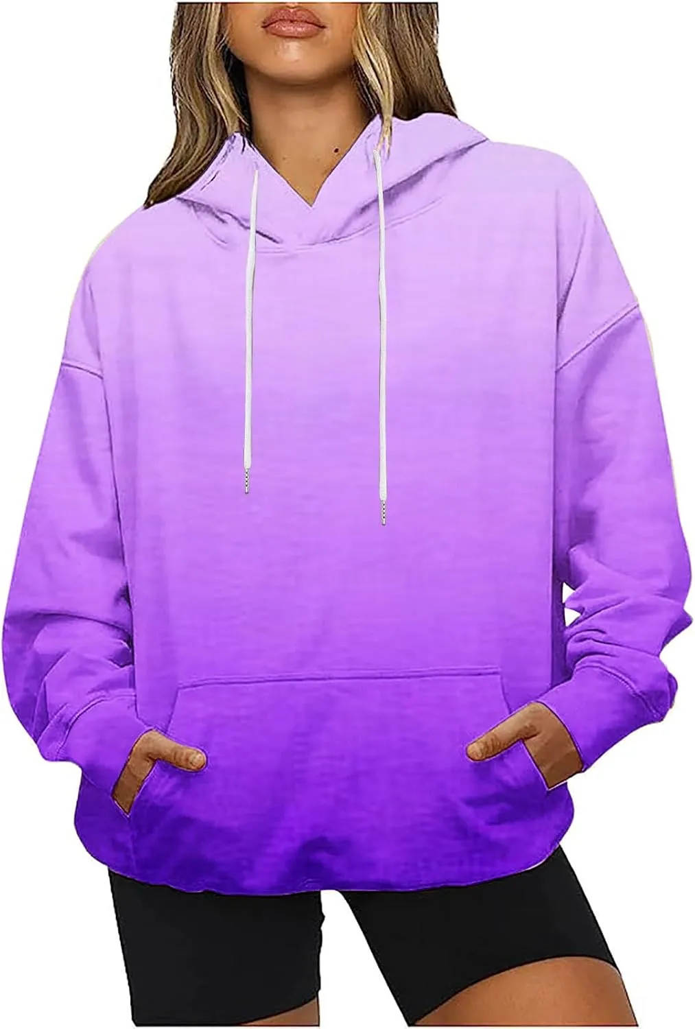 Women's 2025 Retro Tie Dye Drawstring Hoodies y2k Oversized Sweatshirts Drop Shoulder Long Sleeve Pullover Hoody Tops