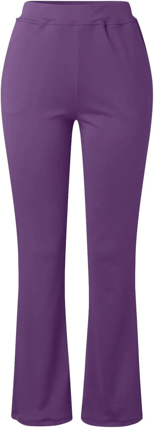 Womens Bootcut Dress Pants Business Casual Work Pants with Pockets High Waist Stretchy Trousers Pull On Office Slacks