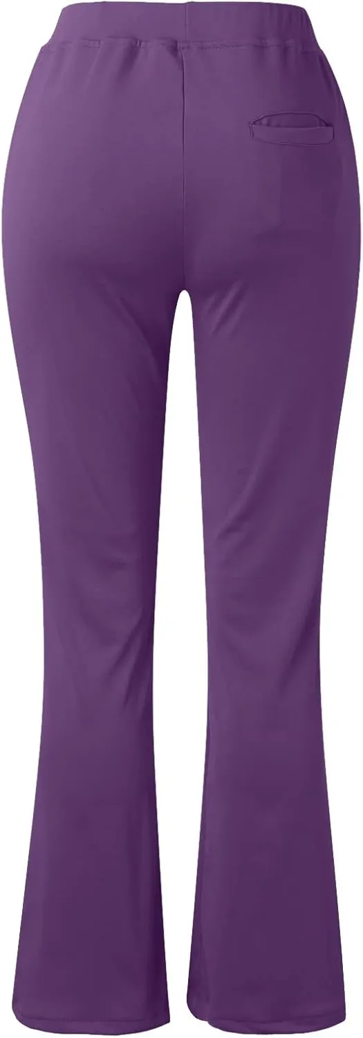 Womens Bootcut Dress Pants Business Casual Work Pants with Pockets High Waist Stretchy Trousers Pull On Office Slacks