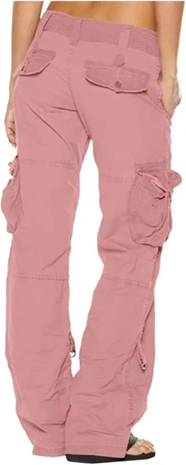 Women's Cargo Pants High Waisted Casual Wide Leg Pants Baggy Stretch Military Tactical Pants with Pockets