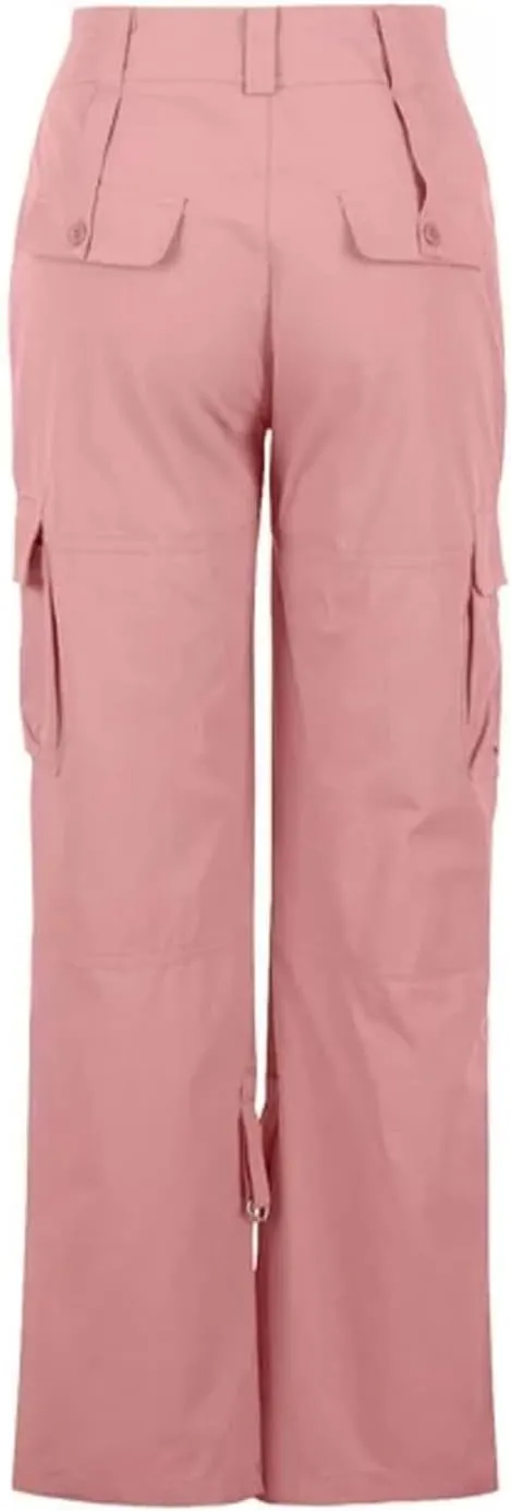 Women's Cargo Pants High Waisted Casual Wide Leg Pants Baggy Stretch Military Tactical Pants with Pockets