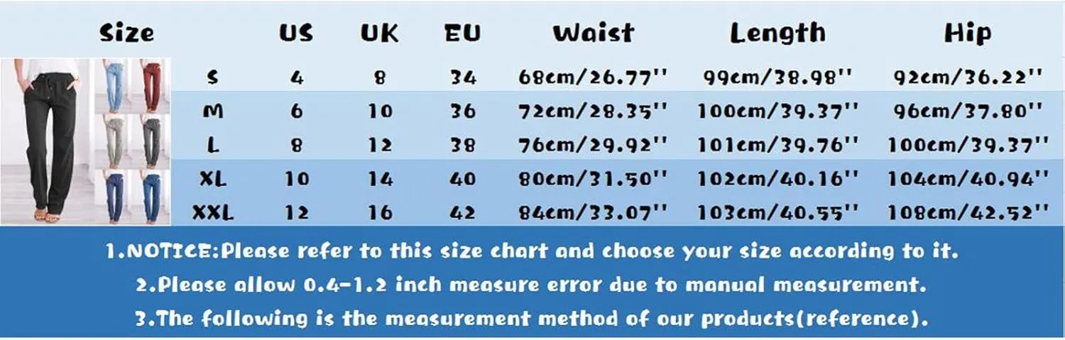Women's Cotton Linen Pants Straight Leg Solid Lightweight Lounge Pant Casual Baggy Comfy Summer Trousers with Pockets