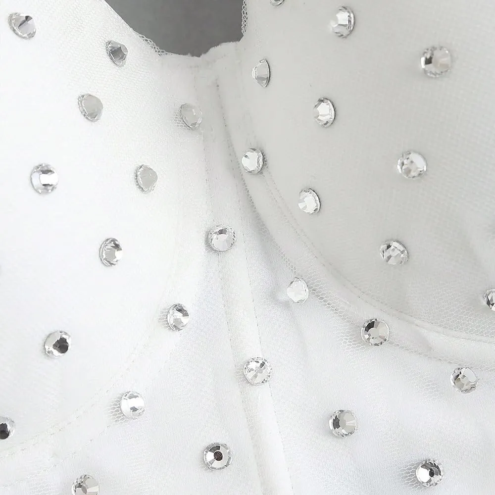 Women's Crystal Diamond Camisoles Bottoming Outerwear Herringbone Bra Slim Tube Top Tanks