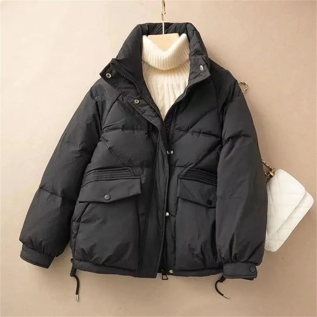 Womens Down Cotton Coat Winter Cotton-Padded Jacket Warm Puffer Parkas Coat Woman Outwear Snow Wear Cotton Clothing
