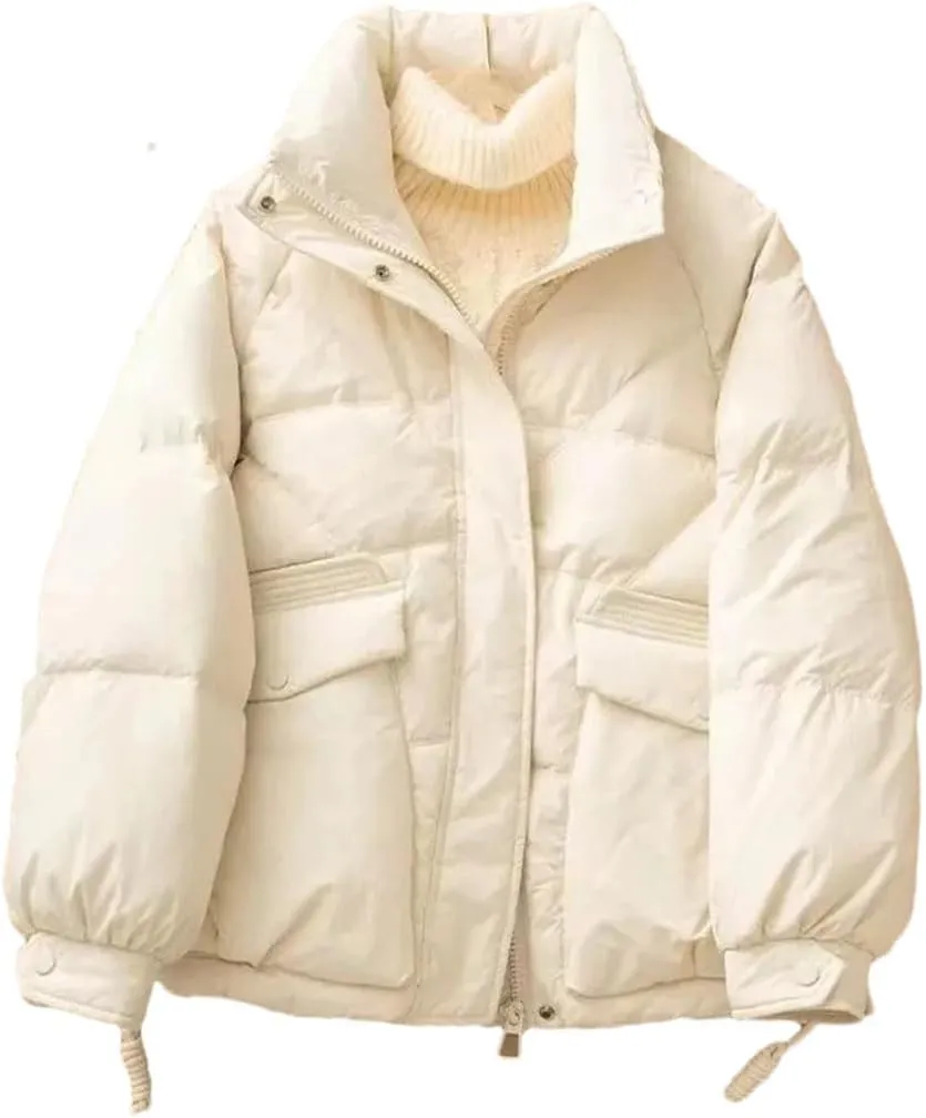 Womens Down Cotton Coat Winter Cotton-Padded Jacket Warm Puffer Parkas Coat Woman Outwear Snow Wear Cotton Clothing