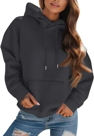 Women's Fleece Oversized Hoodies Y2k Casual Long Sleeve Pullover Sweatshirts Loose Warm comfy Hoodie Winter Clothes
