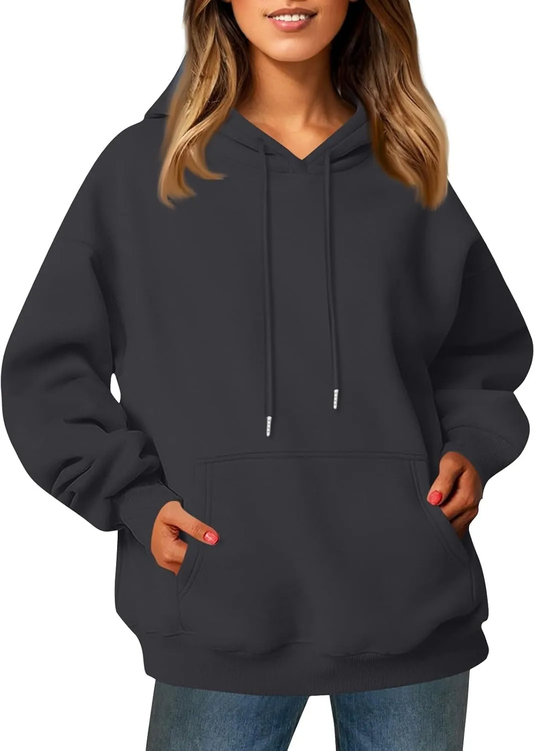 Women's Fleece Oversized Hoodies Y2k Casual Long Sleeve Pullover Sweatshirts Loose Warm comfy Hoodie Winter Clothes