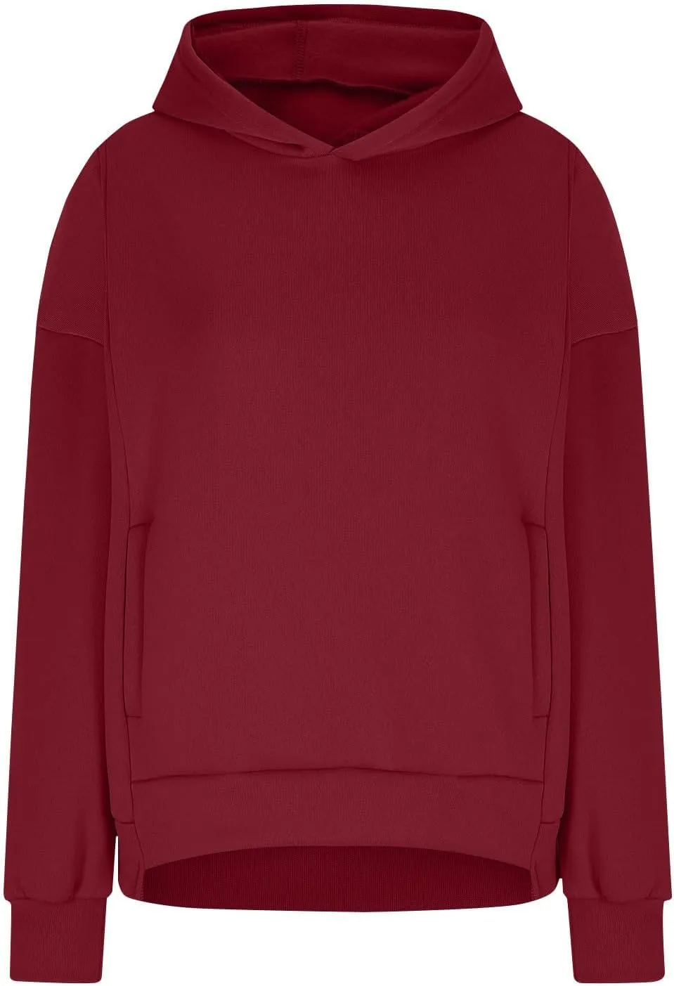 Womens Fleece Y2K Hoodie Baggy Casual Cotton Oversized Sweatshirt Drop Shoulder Lightweight Pullover Tops Winter Coat