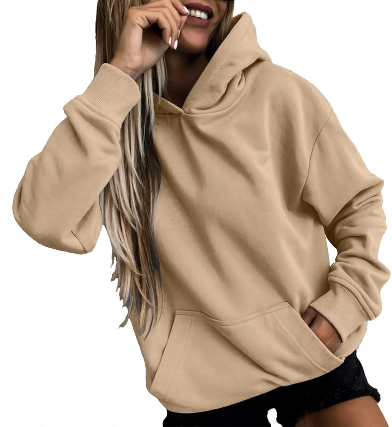 womens Hoodies Long Sleeve Oversized Sweatshirts Comfy Casual Loose Fit Pullover Fashion Fall Tops Pockets