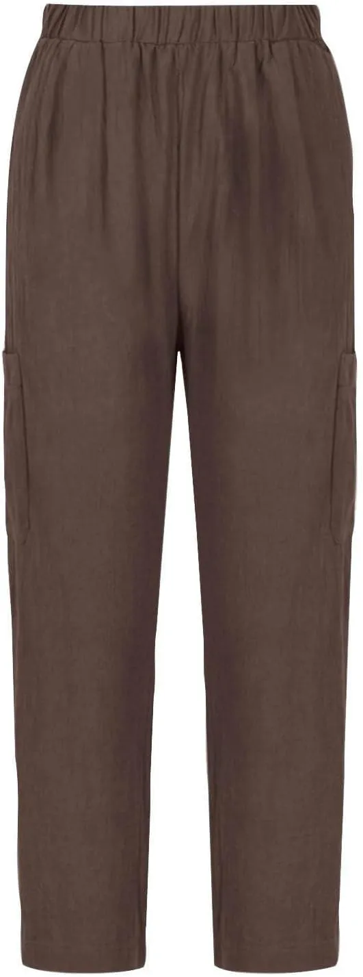 Women's Linen Pants Casual High Waisted Straight Leg Cotton Linen Pants Beach Summer Lounge Trousers with Pockets