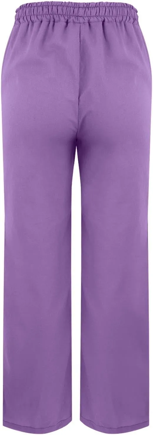 Womens Linen Pants with Pockets High Waist Comfy White Gauze Pants Straight Leg Casual Lightweight Loose Trousers