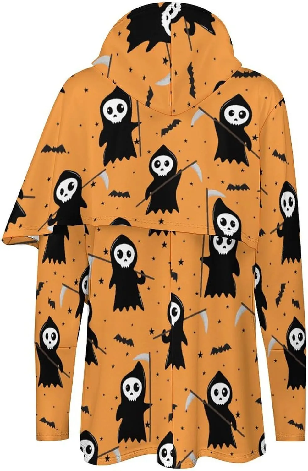 Womens' Long-sleeve Cape Style Halloween Death Hoodies Decked Novelty Casual