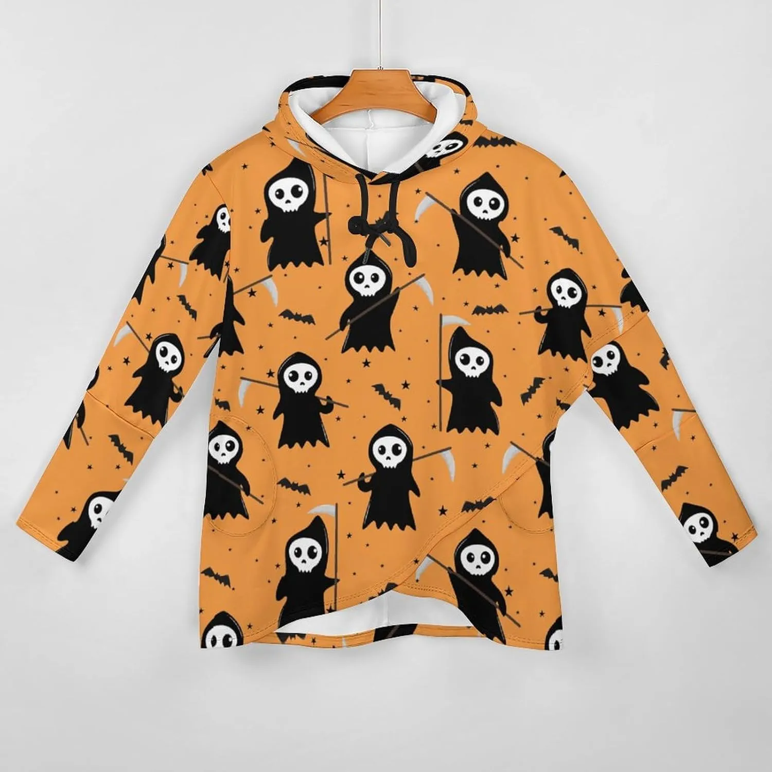 Womens' Long-sleeve Cape Style Halloween Death Hoodies Decked Novelty Casual