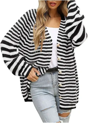 Women's Long Sleeve Cardigan Sweater Winter Sweater Warm Button Down Soft Fall Loose Acrylic Casual Spring