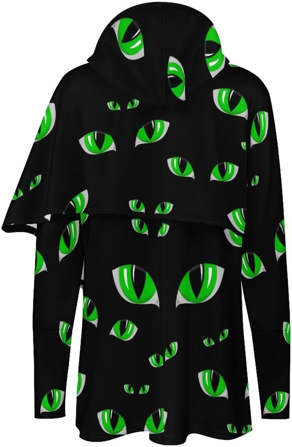 Womens Long-sleeve Cloak Style Green Halloween Eyes Sweatshirts Layered Cute Loose Fit