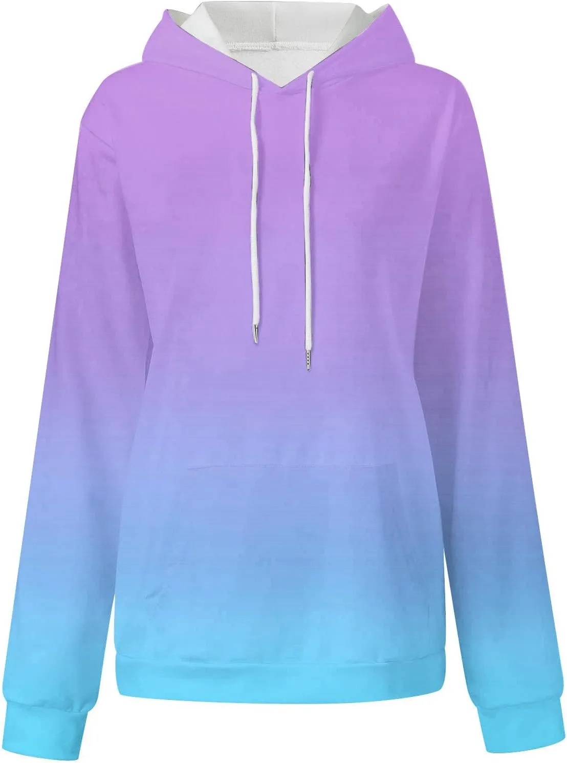 Womens Neon Print Oversized Hoodies 2024 Fall Fashion Drastring Long Sleeve Pullover Sweatshirt with Pocket