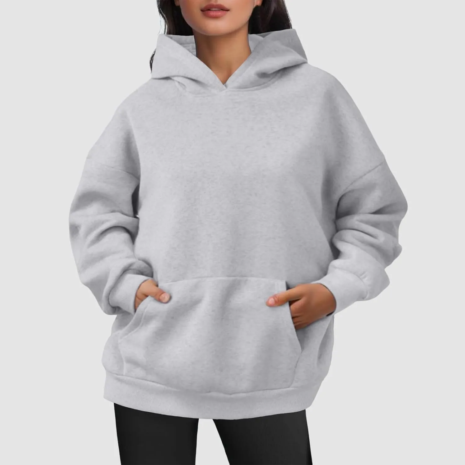 Womens Oversized Hoodies Fleece Sweatshirts Long Sleeve Pullover Sweaters Fall Outfits with Pocket