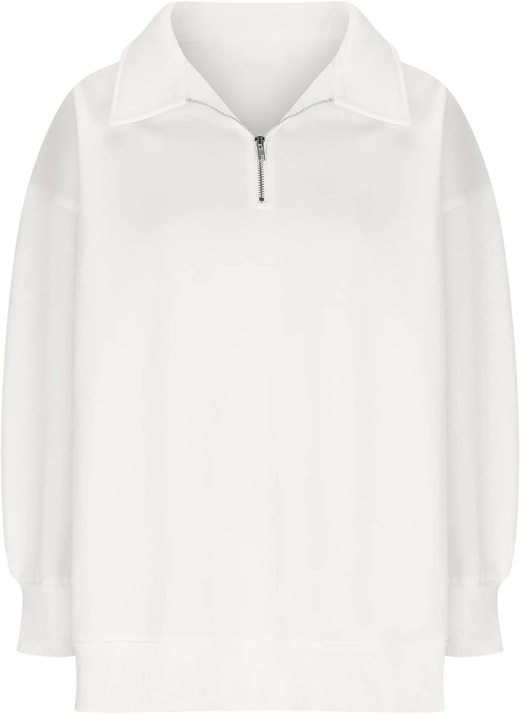 Women's Oversized Quarter Half Zip Hoodies Sweatshirt,Casual V Neck Long Sleeve Pullover Tunic Comfy Basic Tops