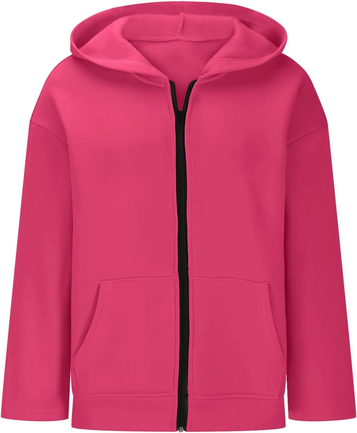 Women's Oversized Zipper V-Neck Hoodies,2024 Casual Fashion Long Sleeve Fleece Sweatshirts,Cute Winter Clothes