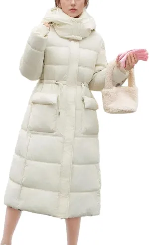 Women's Padded Jacket Female Hooded 2 Pocket Thicken Warm Long Cotton Jacket Collor Parkas Coats