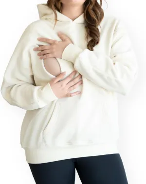 Women's Postpartum Nursing Hoodie, Breastfeeding Sweatshirt with Zippers.