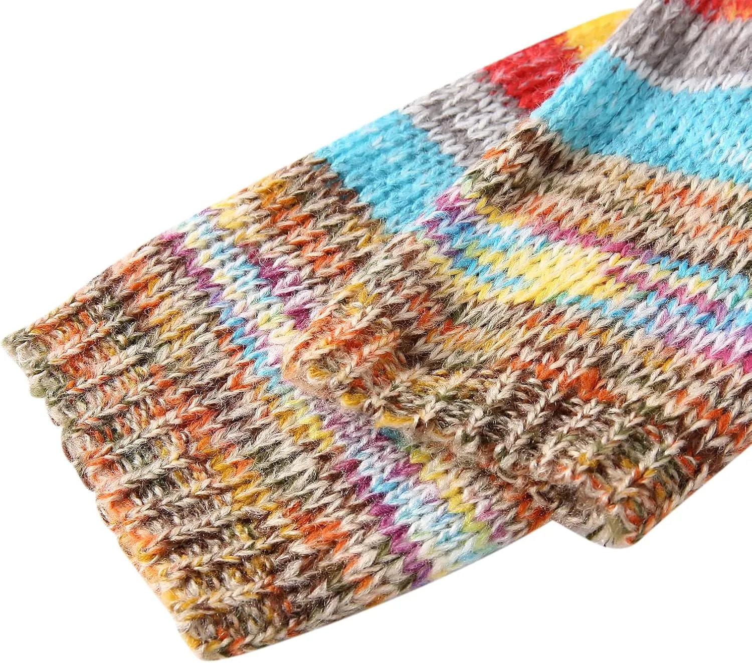Womens Rainbow Cardigan Sweater Long Sleeve Multicolor Striped Sweater Open Front Knitwear Coat Y2K Streetwear