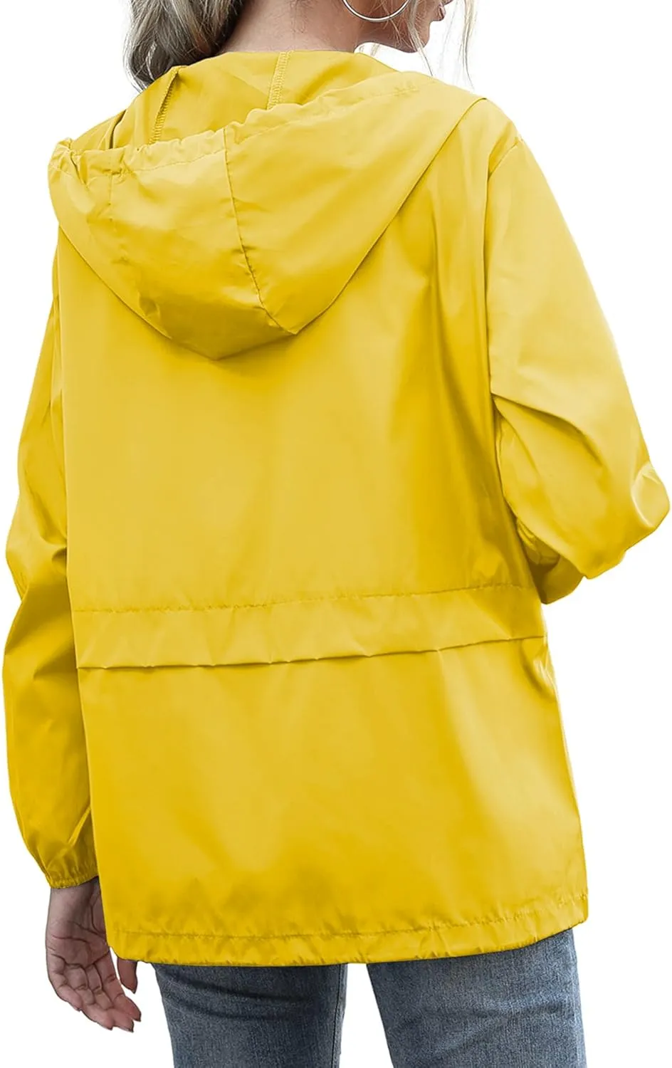 Women's Raincoats Windbreaker Rain Jacket Waterproof Lightweight Outdoor Hooded Trench Coats S-XXL