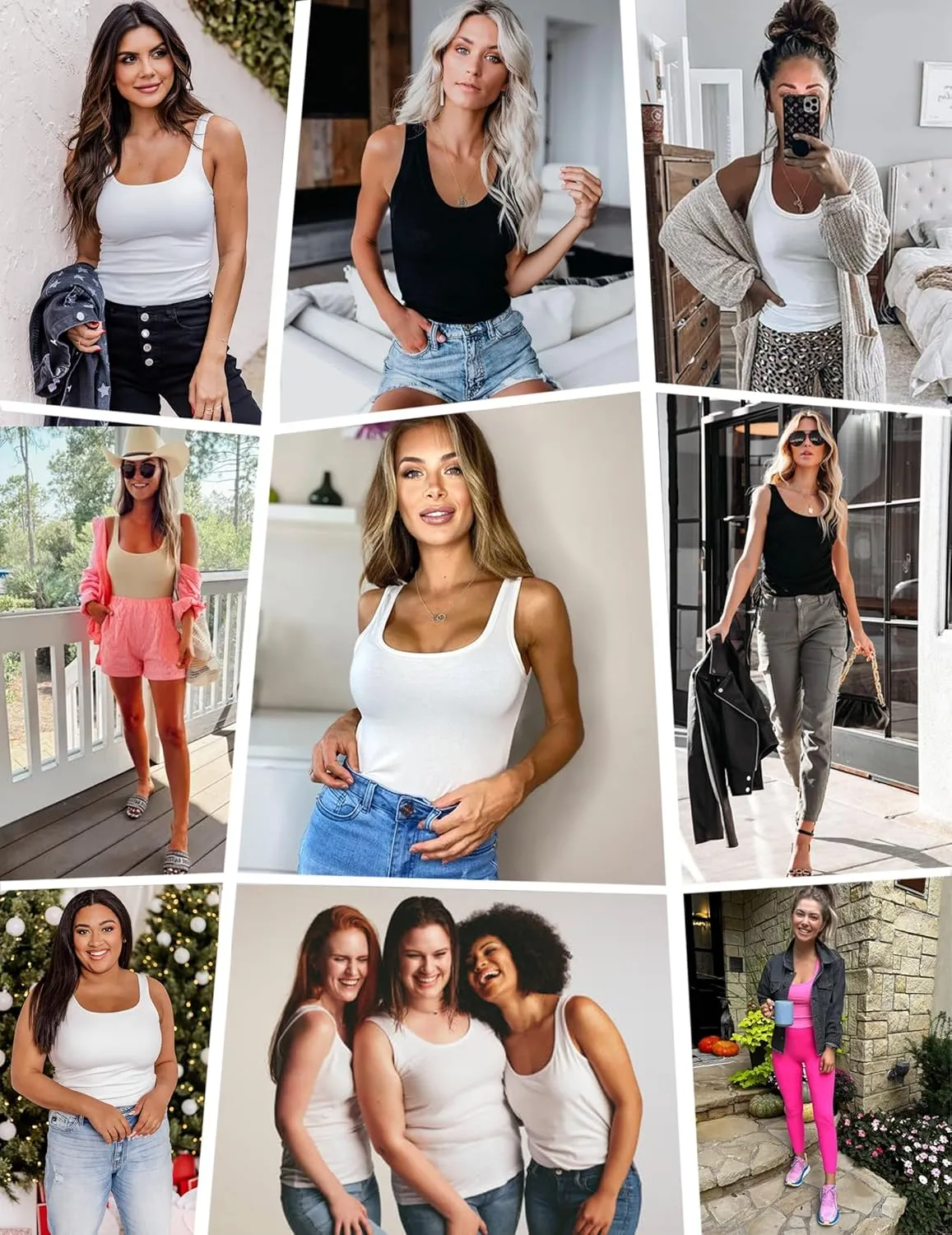 Women's Scoop Neck Sleeveless Knit Ribbed Fitted Casual Basic Tank Top