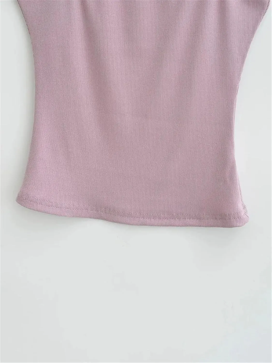Women's Short Camisole Summer Square Neck Sleeveless Solid Color Casual Knit Top