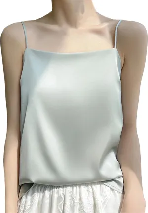 Women's Silky Camisole Sexy Suspender Top Thin Style Sling Satin Tank Tops