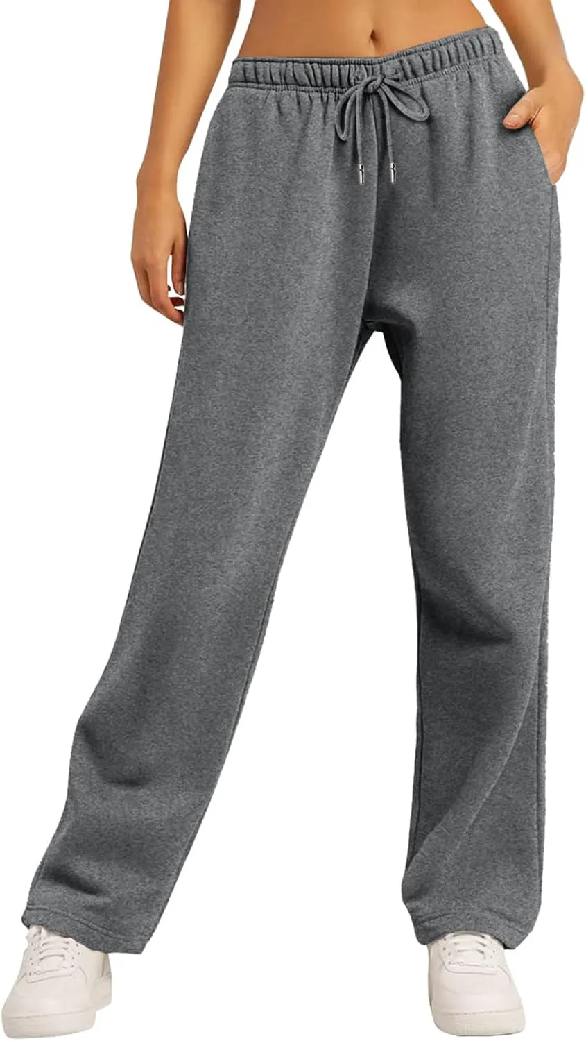 Womens Sweatpants 2025 Baggy High Waisted Wide Leg Trousers Loose Drawstring Elastic Waist Athletic Pant with Pocket