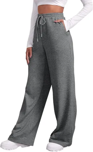 Womens Sweatpants 2025 Baggy High Waisted Wide Leg Trousers Loose Drawstring Elastic Waist Athletic Pant with Pocket