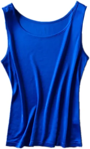 Womens Tank Top Silk Sleeveless Shirts Crewneck Under Shirts Basic Undershirts