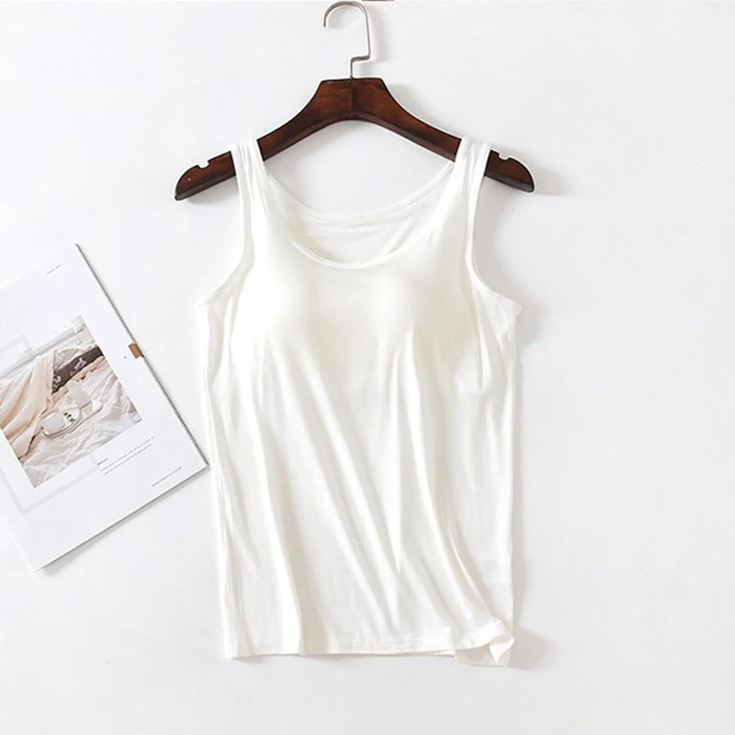 Womens Tank Tops with Built in Bra Camisole Yoga Bra Workout Shirts Basic Padded Cotton Undershirt 2025 Summer