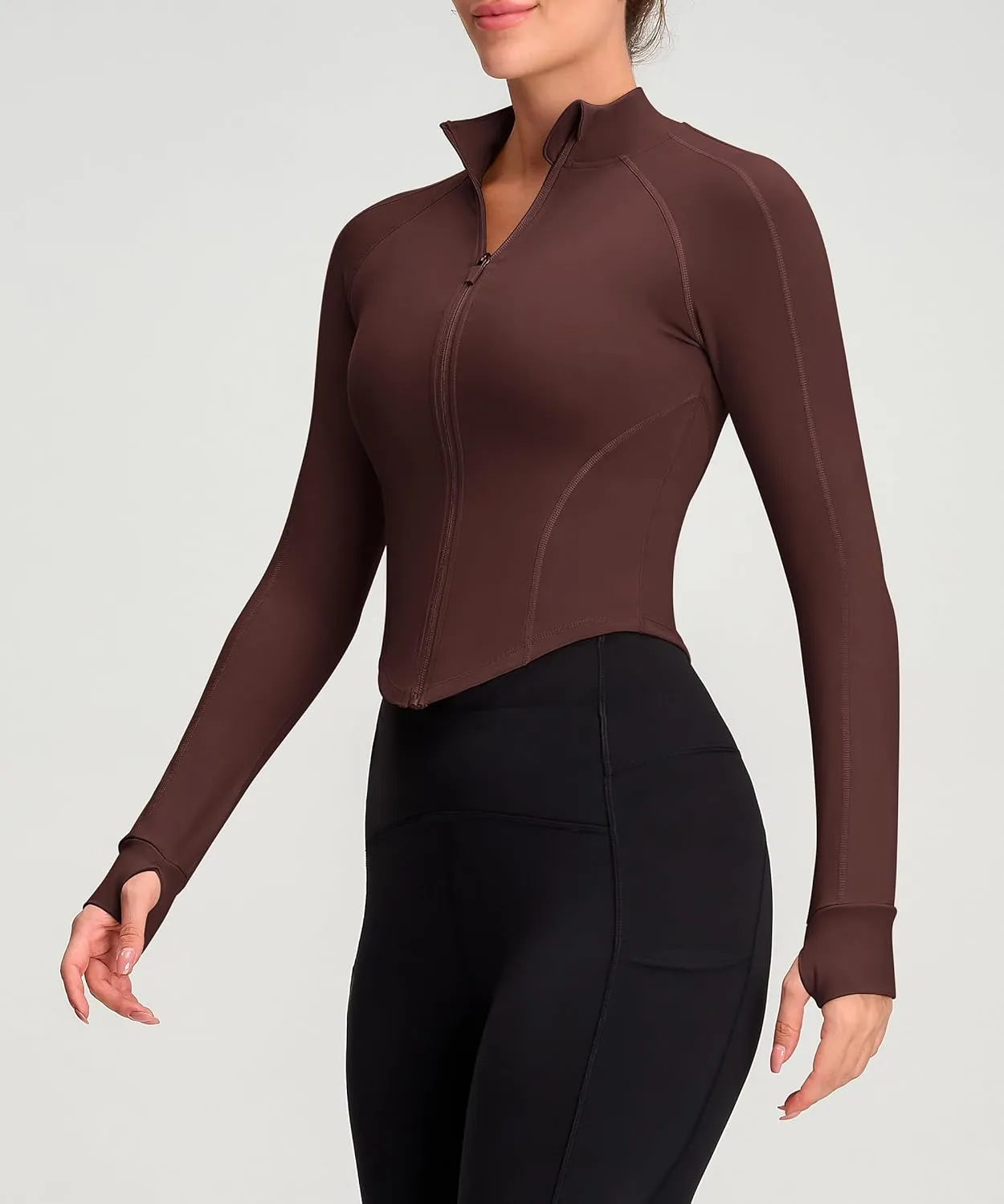 Womens Zip Up Bbl Jacket Lightweight Cropped Athletic Jacket Track Gym Workout Jackets for Running Yoga Hiking