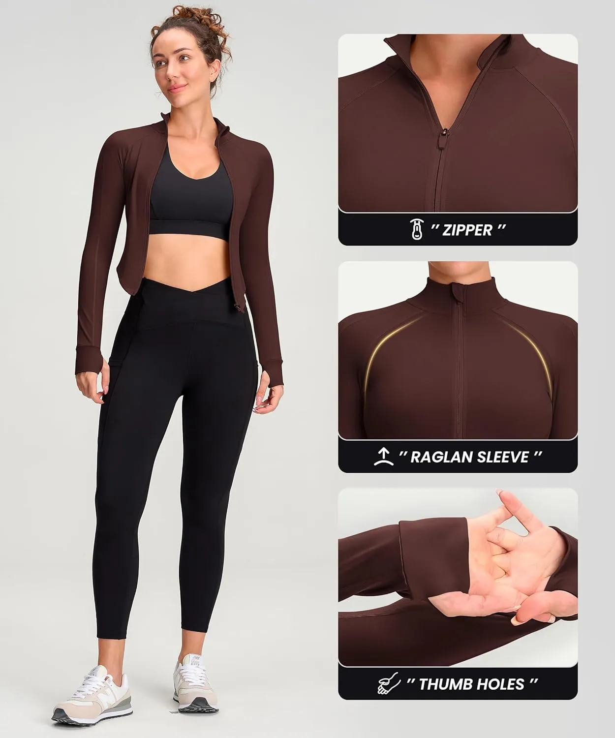 Womens Zip Up Bbl Jacket Lightweight Cropped Athletic Jacket Track Gym Workout Jackets for Running Yoga Hiking