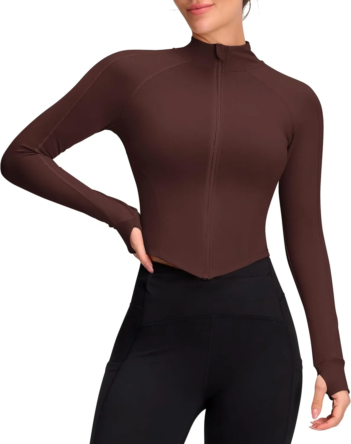 Womens Zip Up Bbl Jacket Lightweight Cropped Athletic Jacket Track Gym Workout Jackets for Running Yoga Hiking