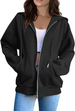Womens Zip Up Hoodies 2024 Causal Lightweight Hooded Sweatshirt Long Sleeve Jackets Fall Outfits With Pockets