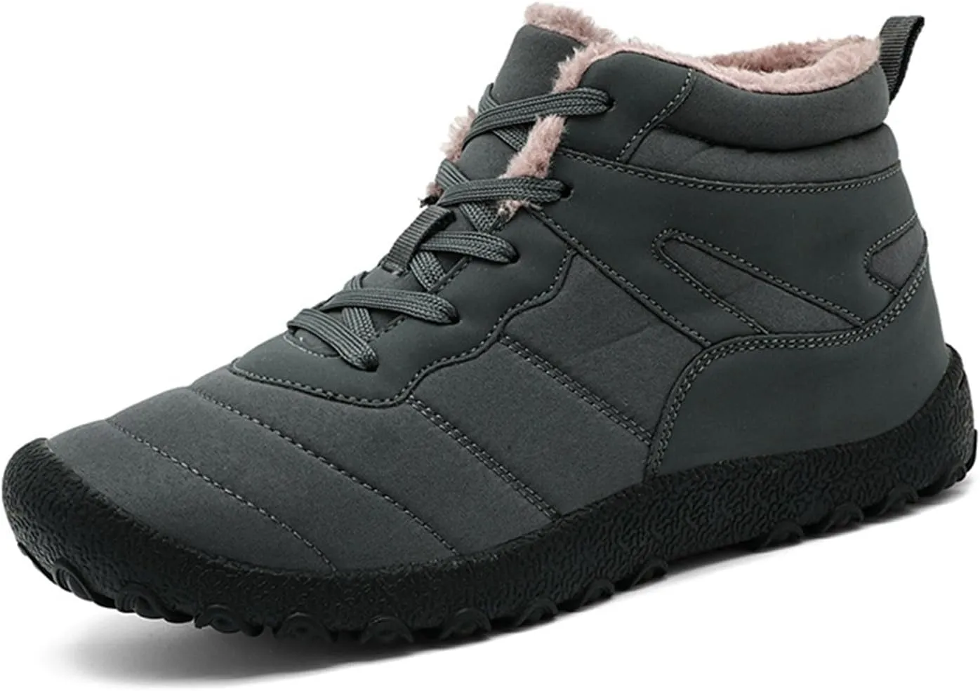 Work Boots for Men Composite Hiking Sneakers Shoes Warm Womens Safety Shoes Non Steel Toe Slip On Platform Shoes Lightweight Comfortable Hike Grounded Footwear
