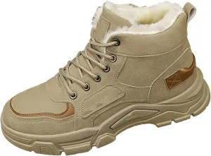 Work Boots for Men Soft Toe Hiking Sneakers Shoes with Fur Lined Women Safety Shoes Wide Width Waterproof Platform Botas Slip Resistant Hike Grounded Footwear