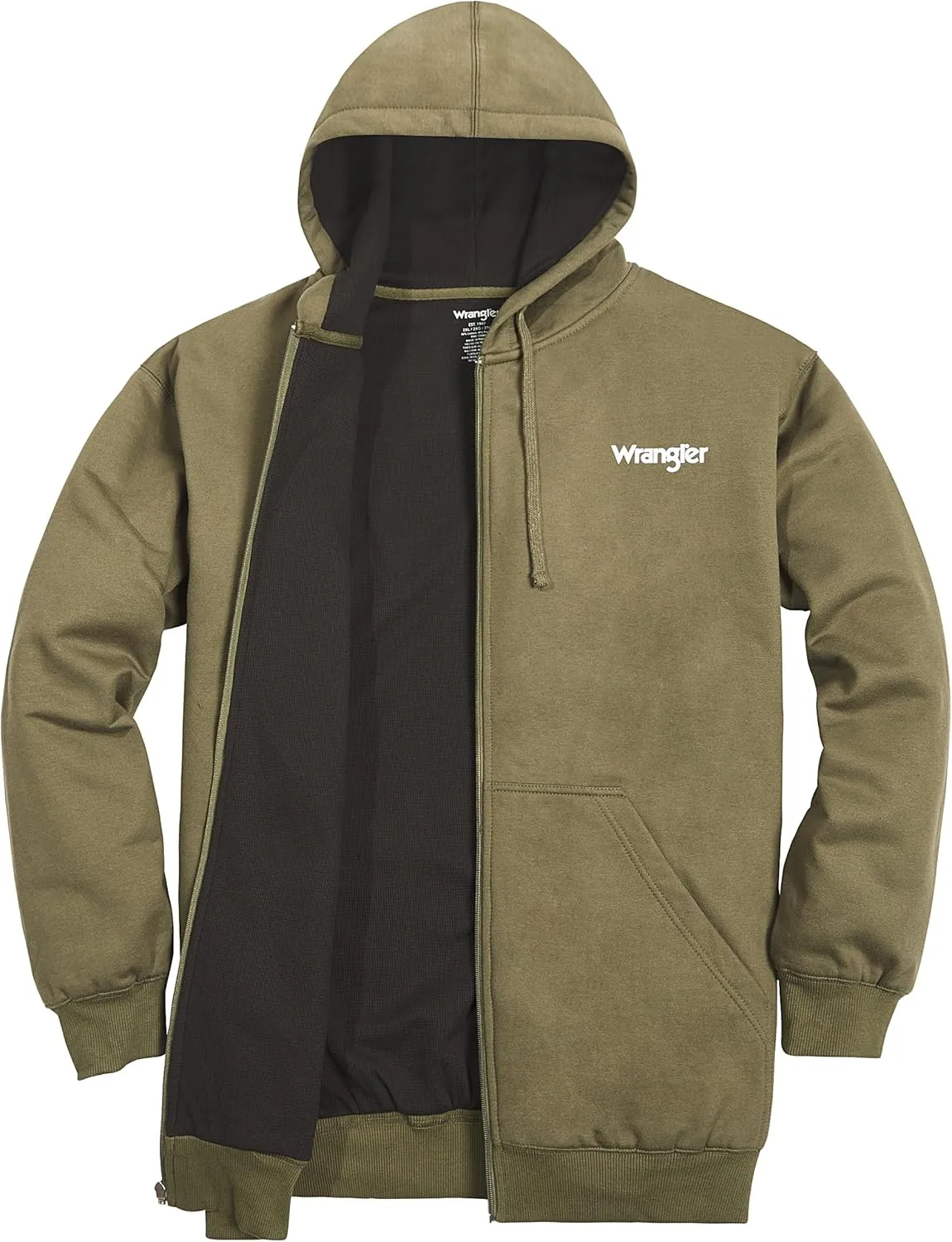 Wrangler Hoodies for Men Big and Tall - Thermal Lined Zip Up Sweatshirt