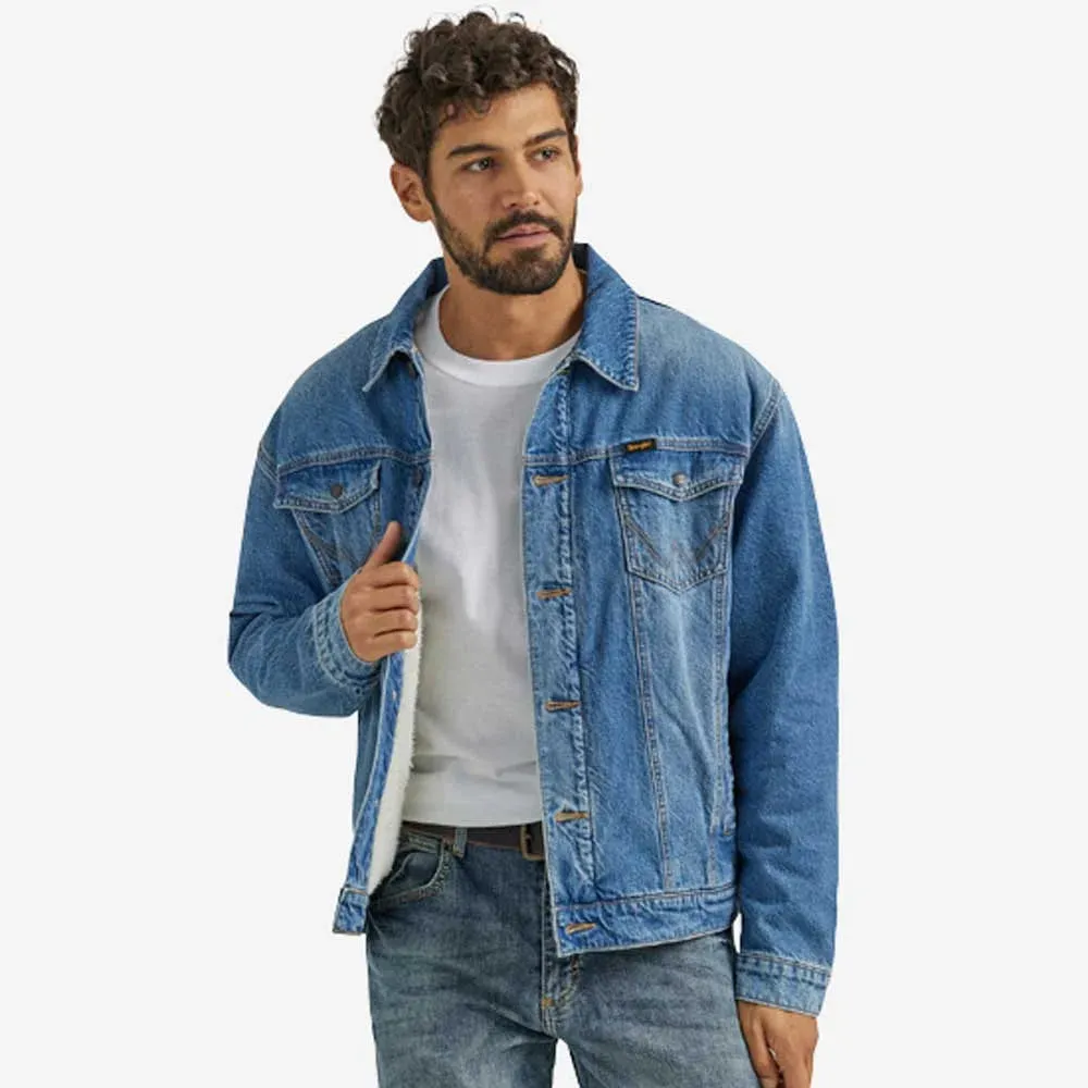 Wrangler - Men's Jacket Sherpa Lined Western Denim
