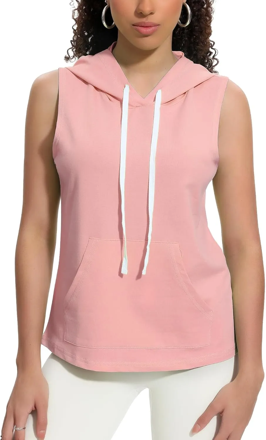 Xeoxarel Women's Sleeveless Tank Top Hoodies Vest with Pockets (S-XL)