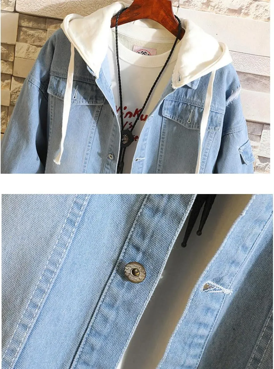 Yagami Light Jeans Jacket Anime Deathnotes Amane Cosplay Denim Jacket Hoodie Casual Ripped Novelty Coat for Unisex