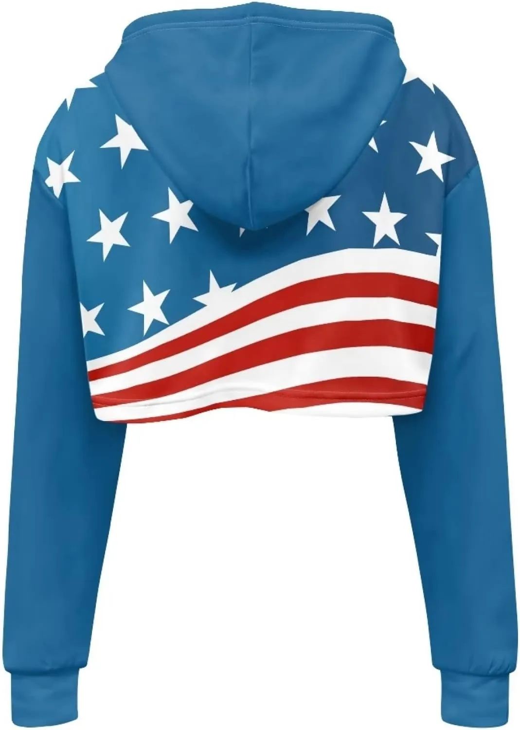 Ystardream Drawstring Crop Top Hoodies Casual Long Sleeve Hooded Sweatshirt Women